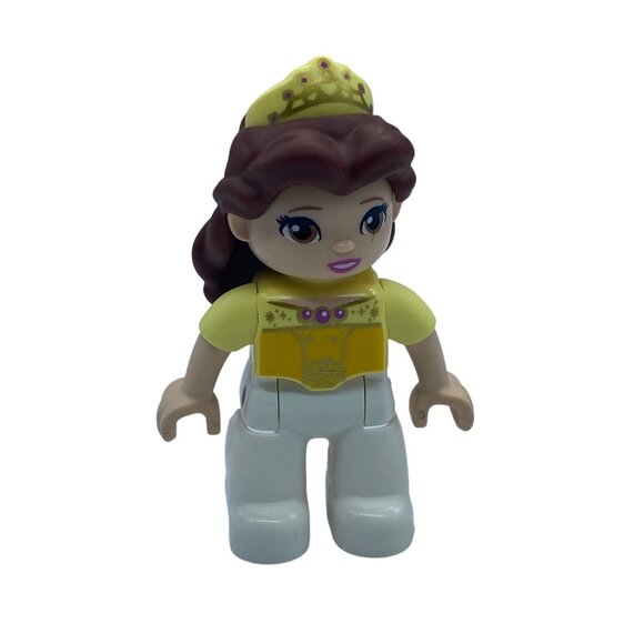 Lego Duplo Princess Belle Mini-Figure Yellow Crown Disney 3” Replacement - Picture 1 of 5